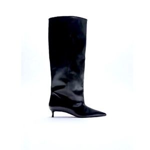 ISO BLACK ZARA KITTEN HEEL BOOT